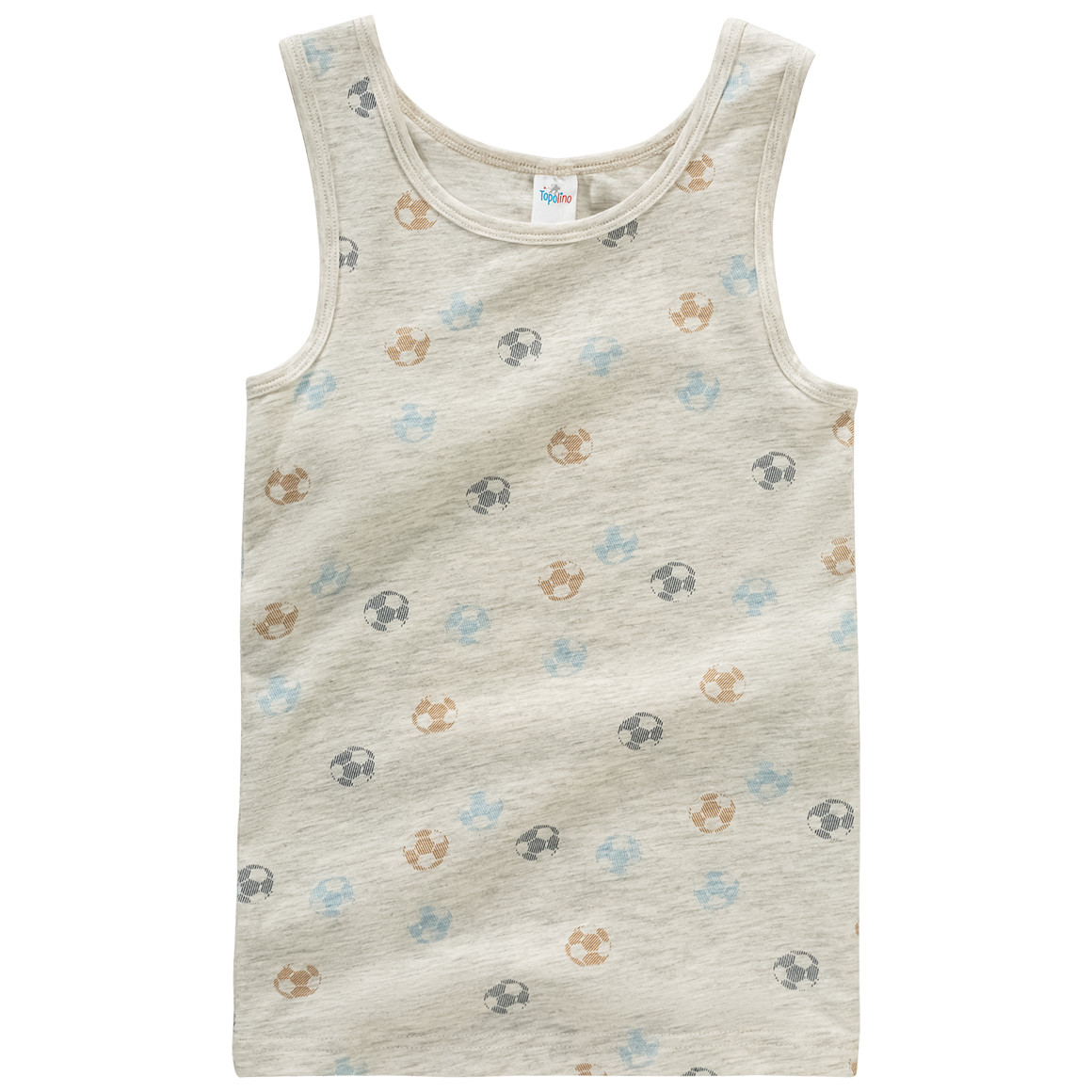Topolino 3 Jungen Unterhemden mit Bio-Baumwolle hellblau / dunkelblau / creme