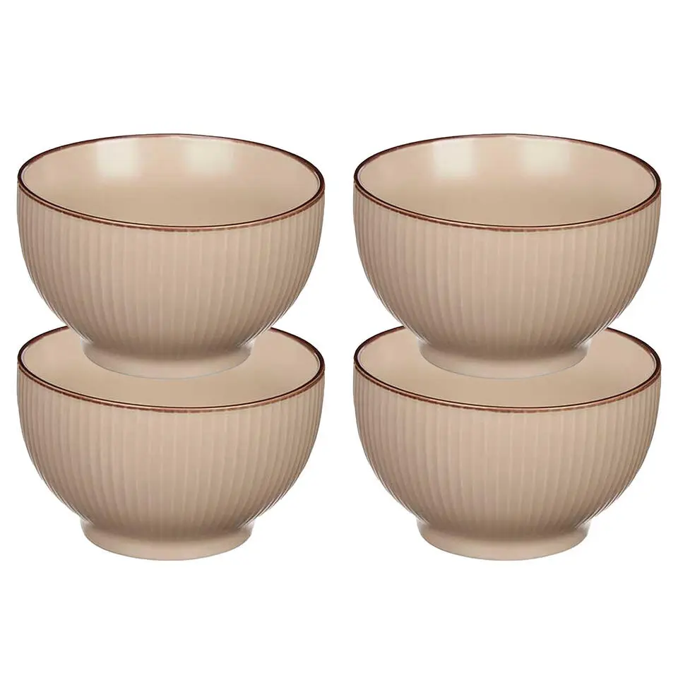 Vivalto schaaltjes/kommetjes - porselein - beige - D14 cm