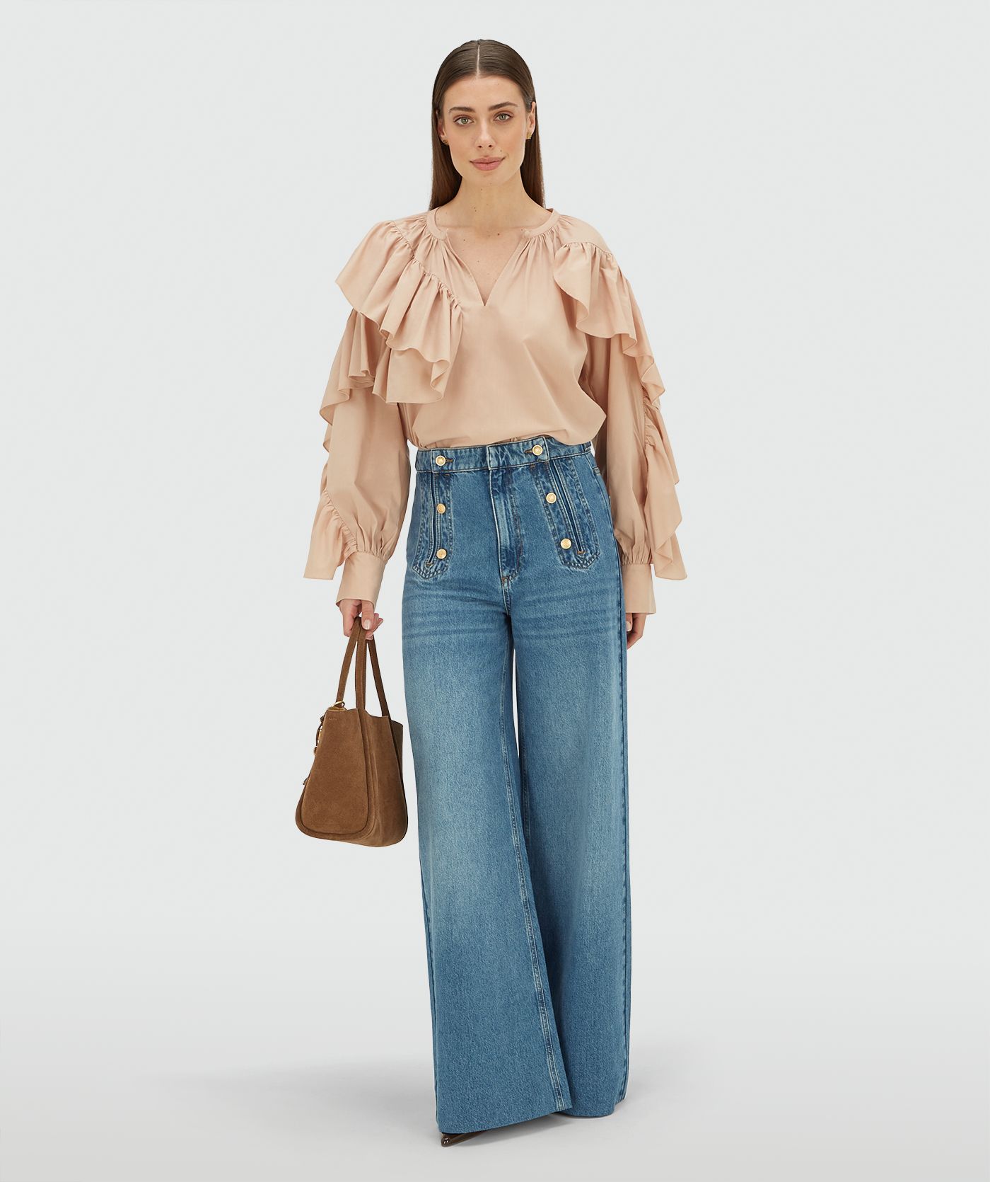 JV-BODINA oversized fit blouse - dusty pink