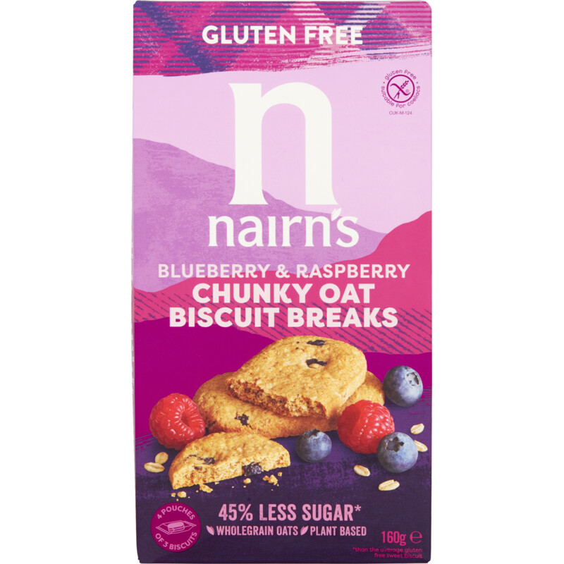 Nairn's Brosse biscuits met framboos & bosbessen