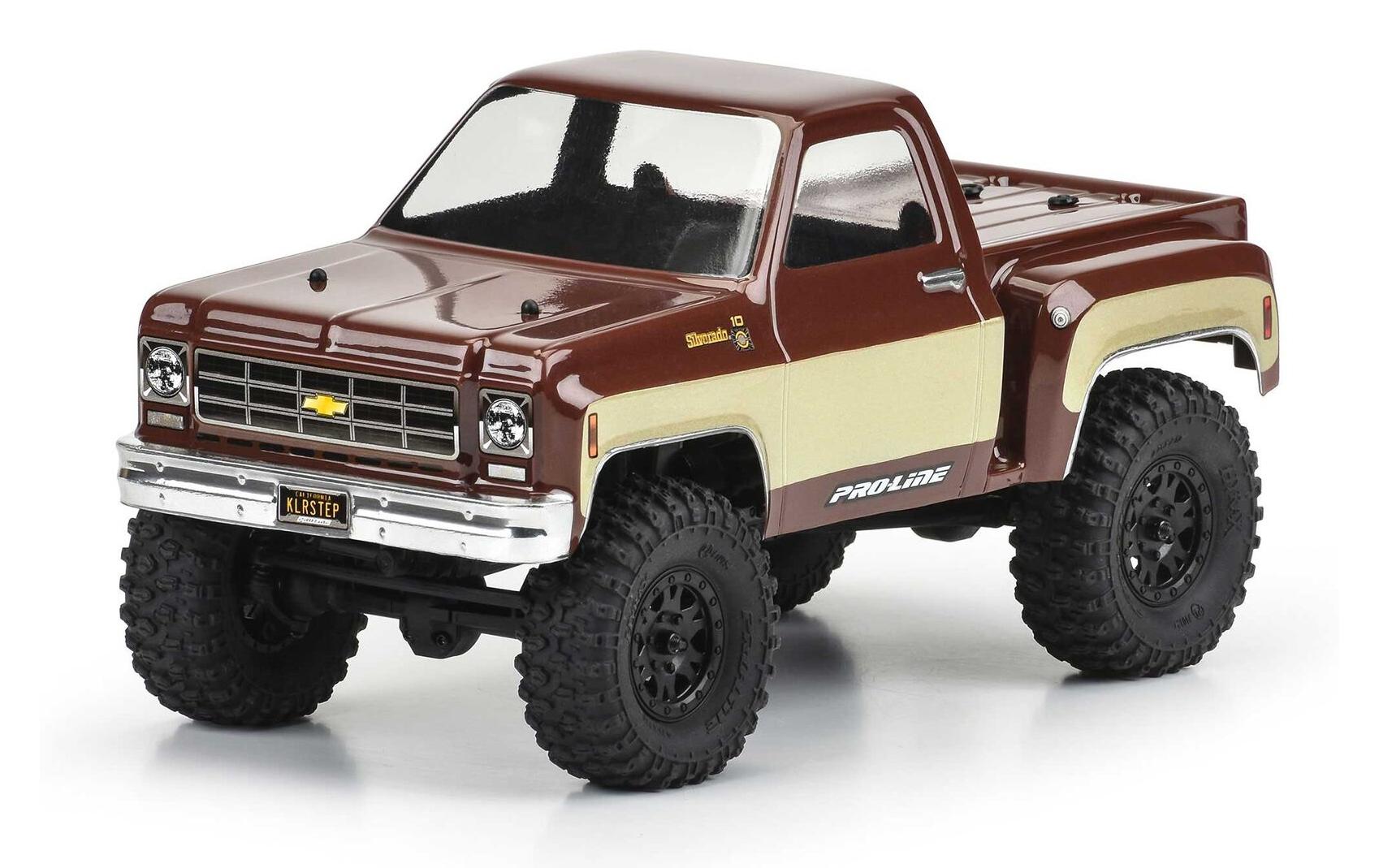 Karosserie Chevy K-10 Stepside 1978 unlackiert, 1:24Karosserie für Axial SCX24 Crawler
