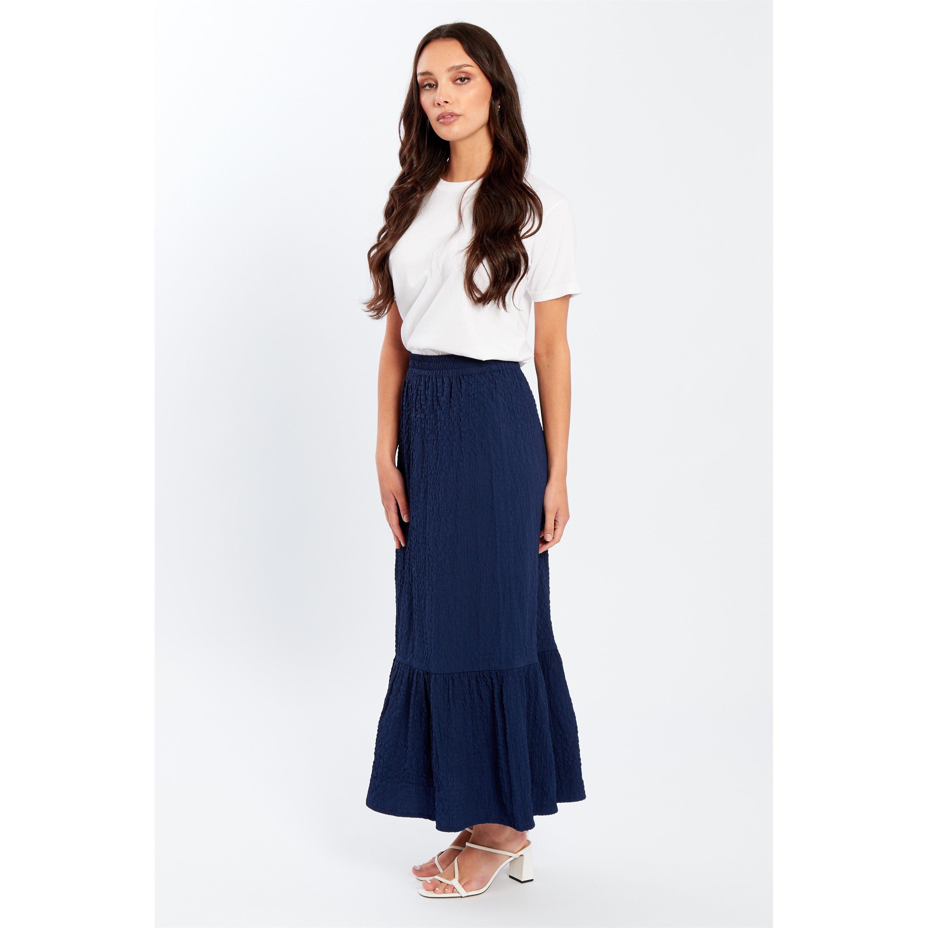 Be You Crepe Tiered Midi Skirt
