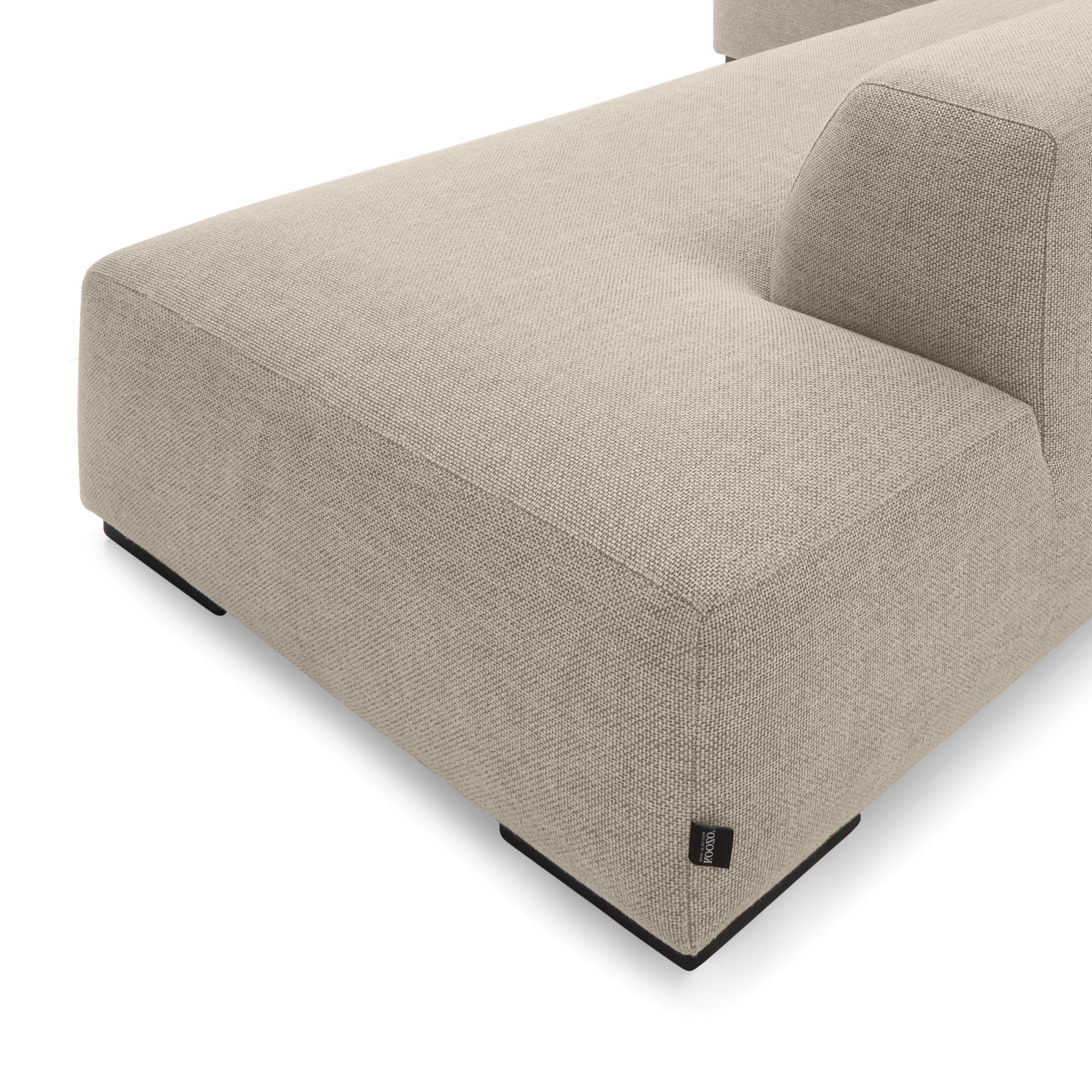 Koozo hoekbank Junior links Hoekbank Links: 213 + 612 | Stof: Beige - 900.65.1161 | Frame: Zwart | 2x koppelstuk