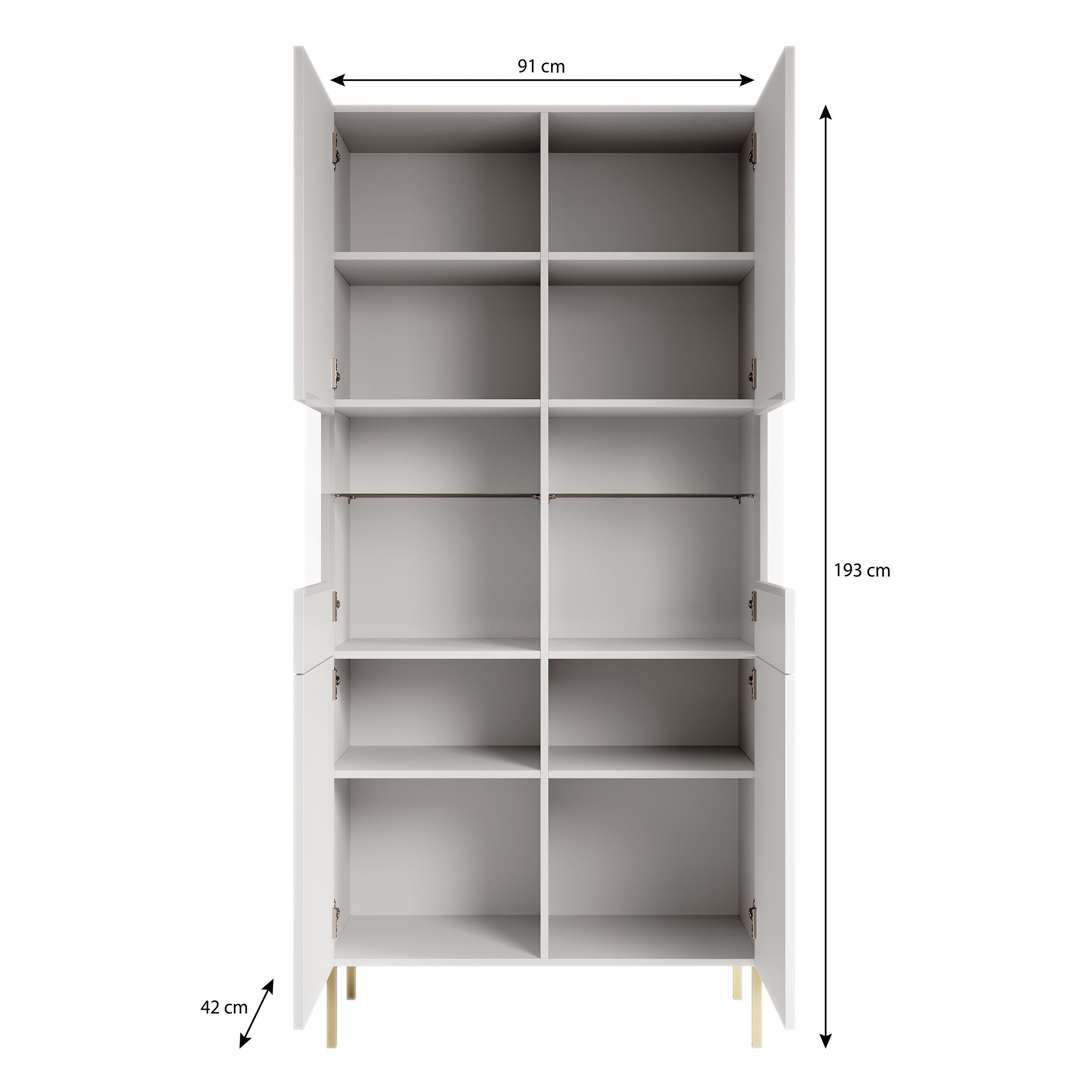 Vermont - Vitrinekast - Antraciet - 91x42x193 cm