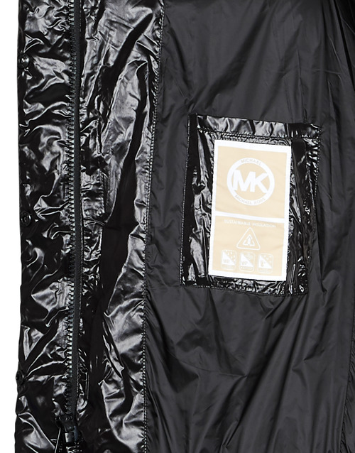 MICHAEL Michael Kors - HORIZONTAL QUILTED DOWN COAT WITHATTACHED HOOD Negro