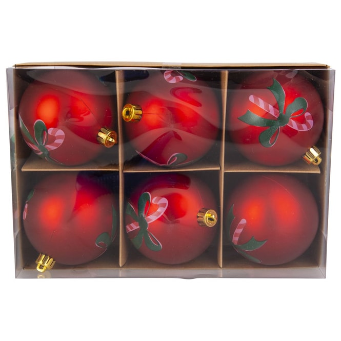 Christbaumkugeln - bruchfest - rot - ca. 8 cm - 6 Stück