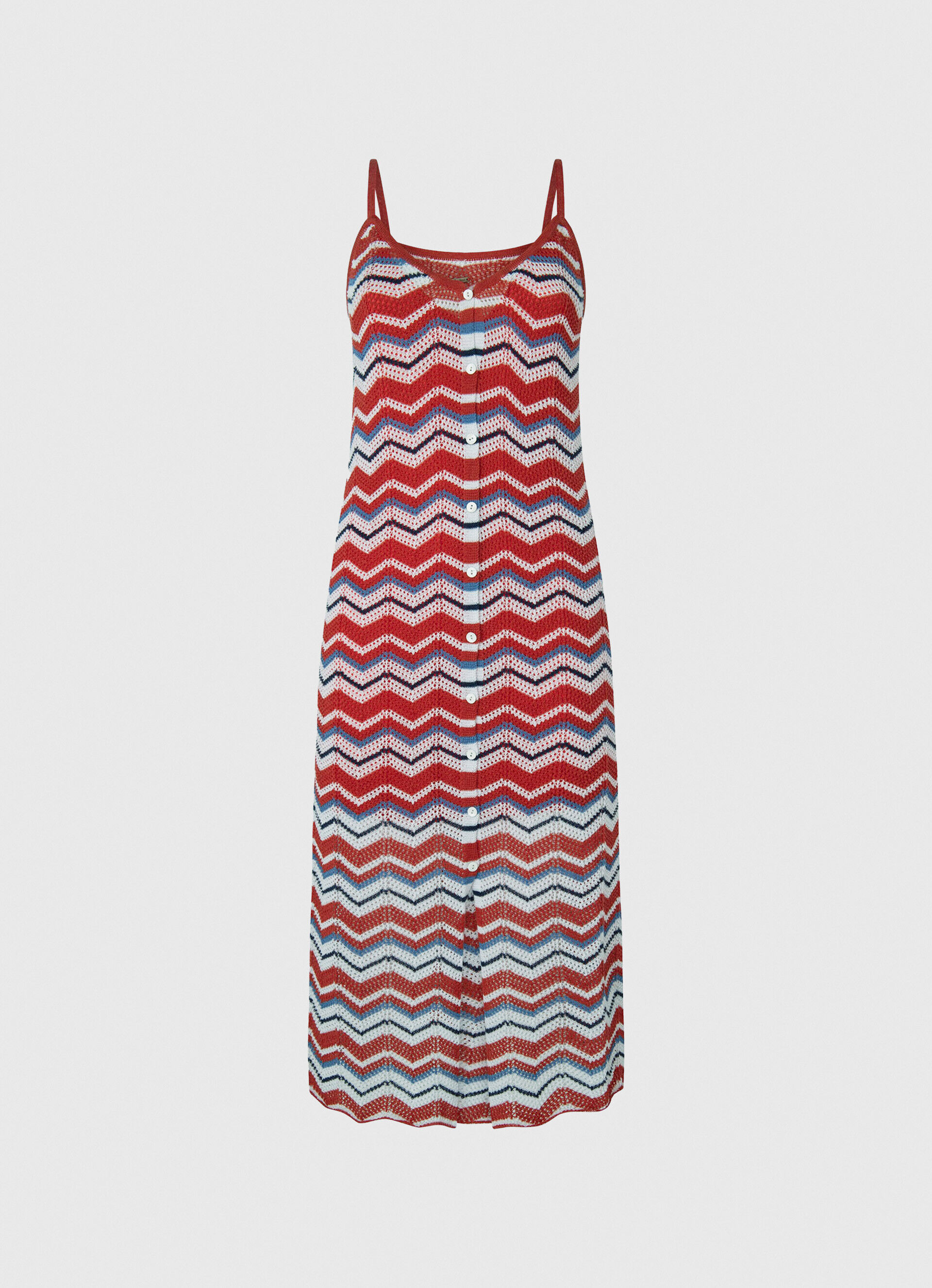 VESTIDO DE TRICÔ FRIDA ZIG-ZAG - vermelho estúdio