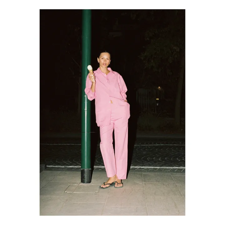 Lido Chemise Manches Longues Lin | Rose fuschia