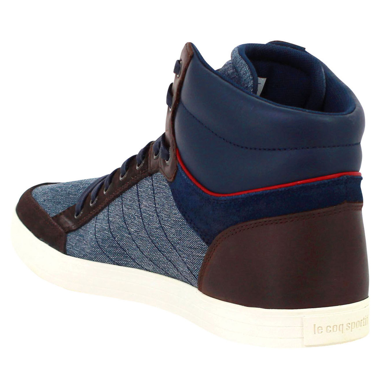 Le Coq Sportif Baskets en toile & Velours de Cuir Portalet bleu/marron
