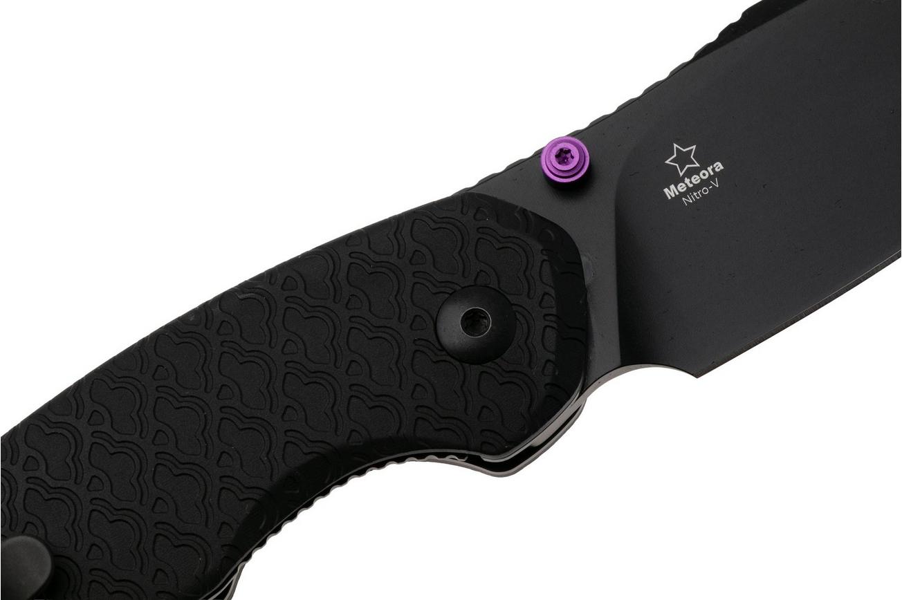 Kizer Meteora V3730A2, Black PVD Nitro-V, Black Aluminum zakmes, Evgeniy Bulychev design