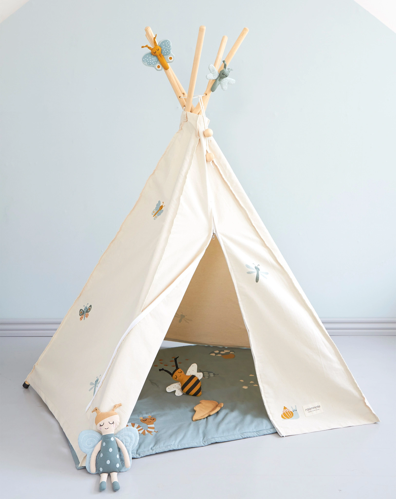 Spielzelt HIPPIE TIPI - BABY BUGS aus Stoff in natur