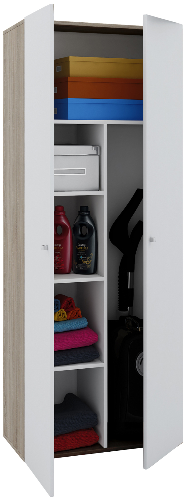 Haushaltsschrank VANDOL II-KOMBI - Sonoma Eiche-weiß - 70 cm breit