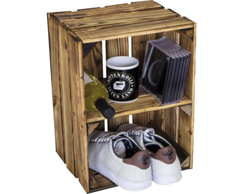 Bella fruitkist, gevlamd, met dwars middenbord, 40x30x25 cm
