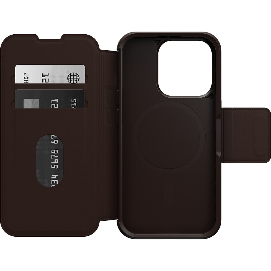 Otterbox Coque Strada Series Folio MagSafe Marron - iPhone 15 Pro