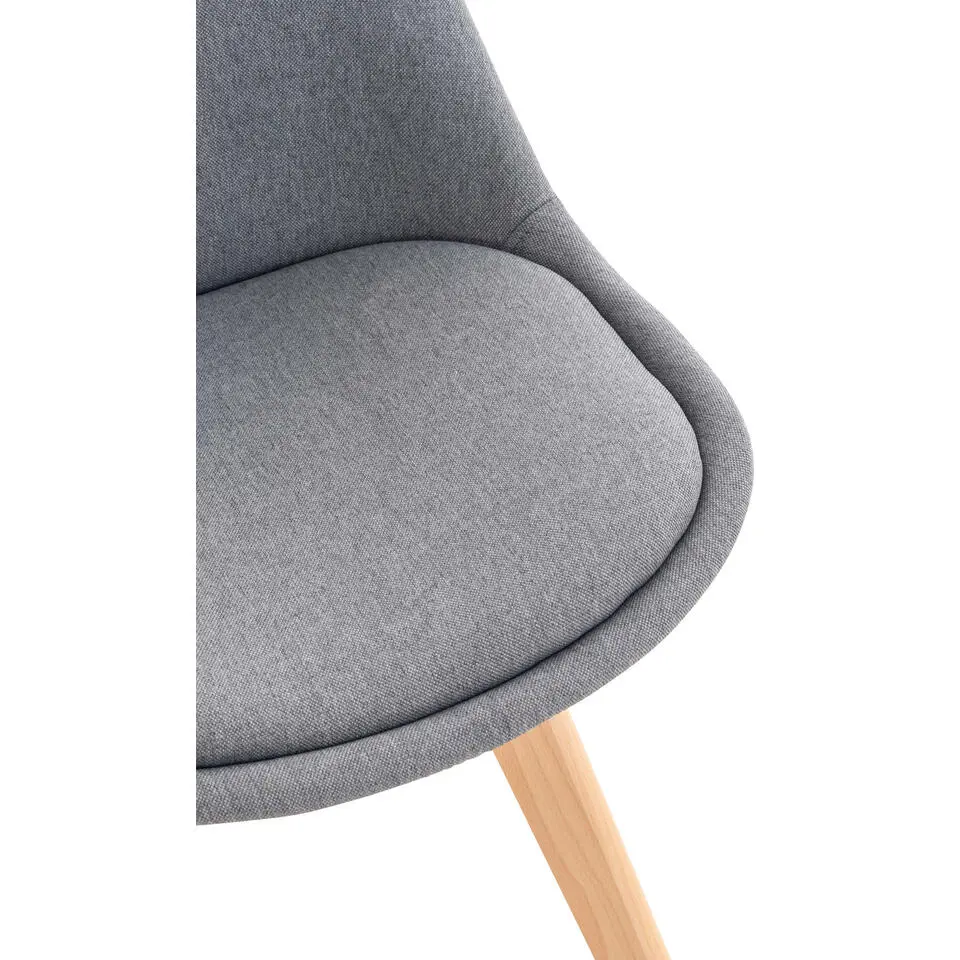 CLP Eetkamerstoel Linares natura Frame - Stof - licht grijs