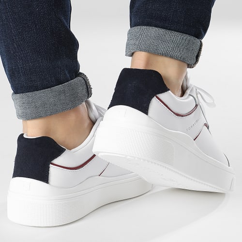 Baskets Femme Court Sneaker 7122 White Red Blue