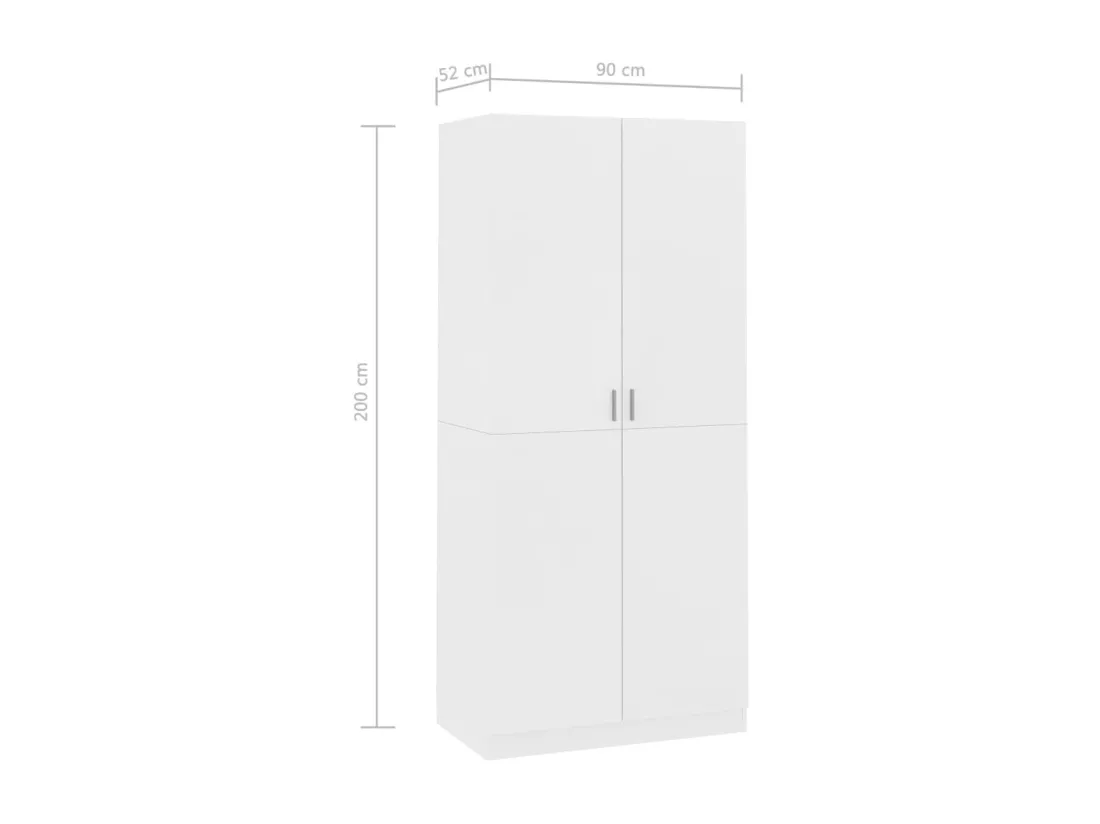Garde-robe Blanc 90x52x200 cm Bois d’ingénierie