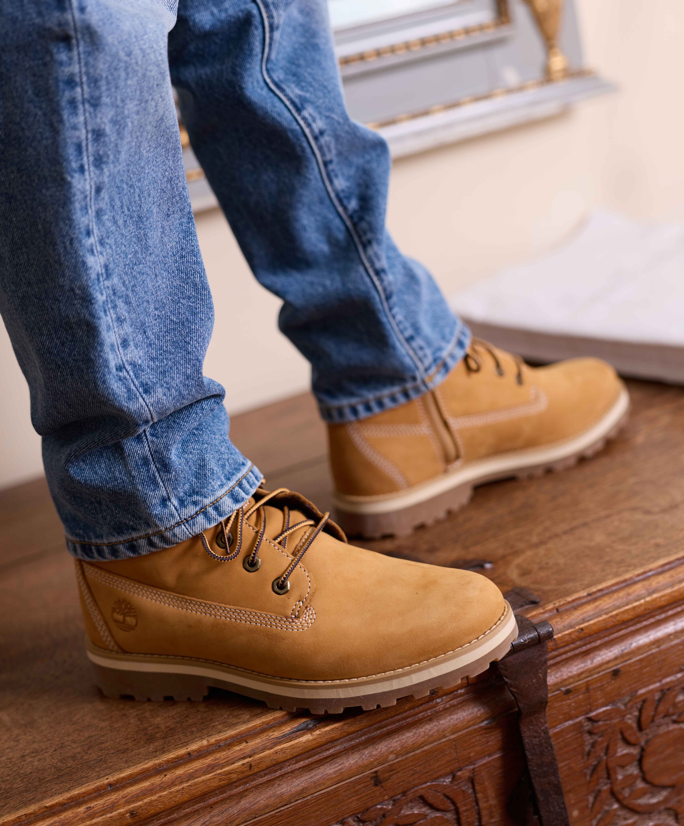 Timberland Courma Kid MID LACE UP BOOT jongens veterschoenen bruin