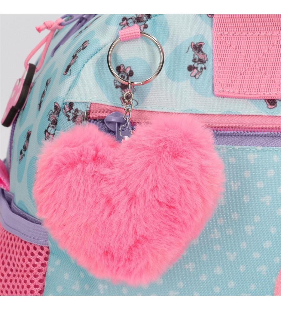 Disney Mochila escolar adaptable a carro My happy place  azul, rosa -30x38x12cm-