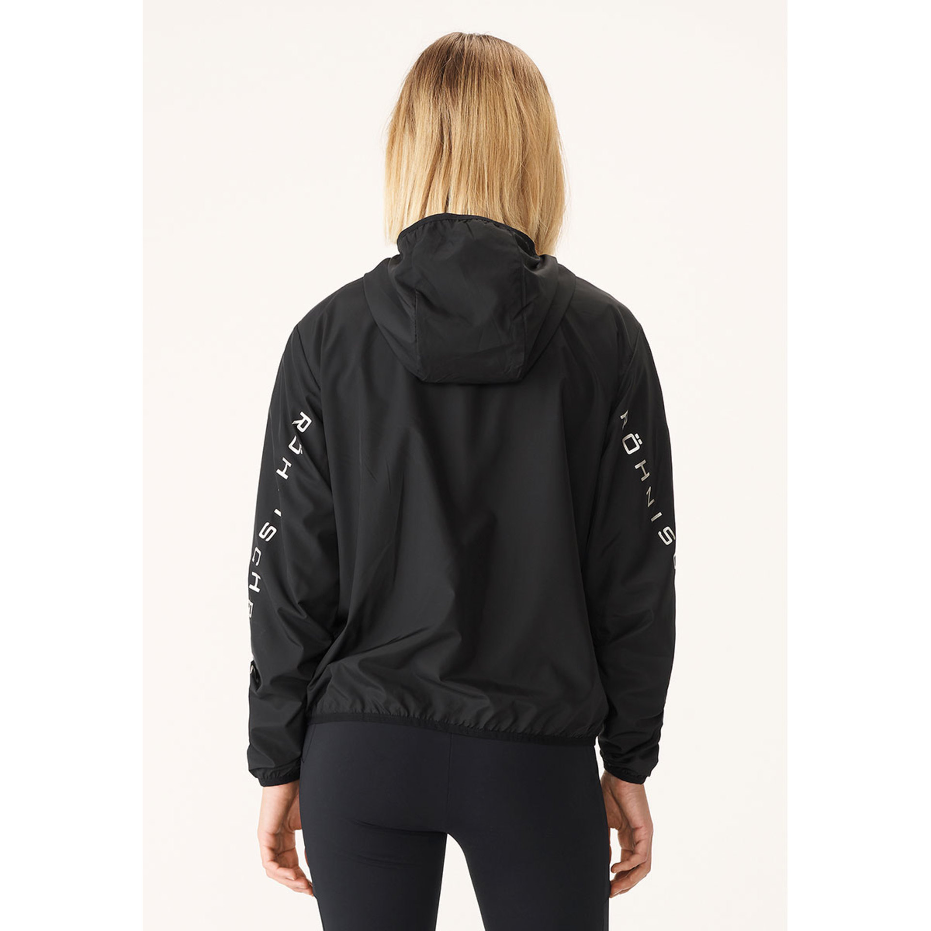 Röhnisch Printed Wind Hardloopjack Zwart Dames