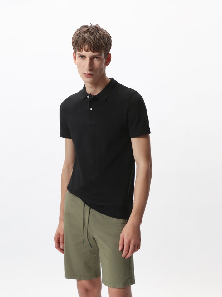 Camisa polo básica - preta