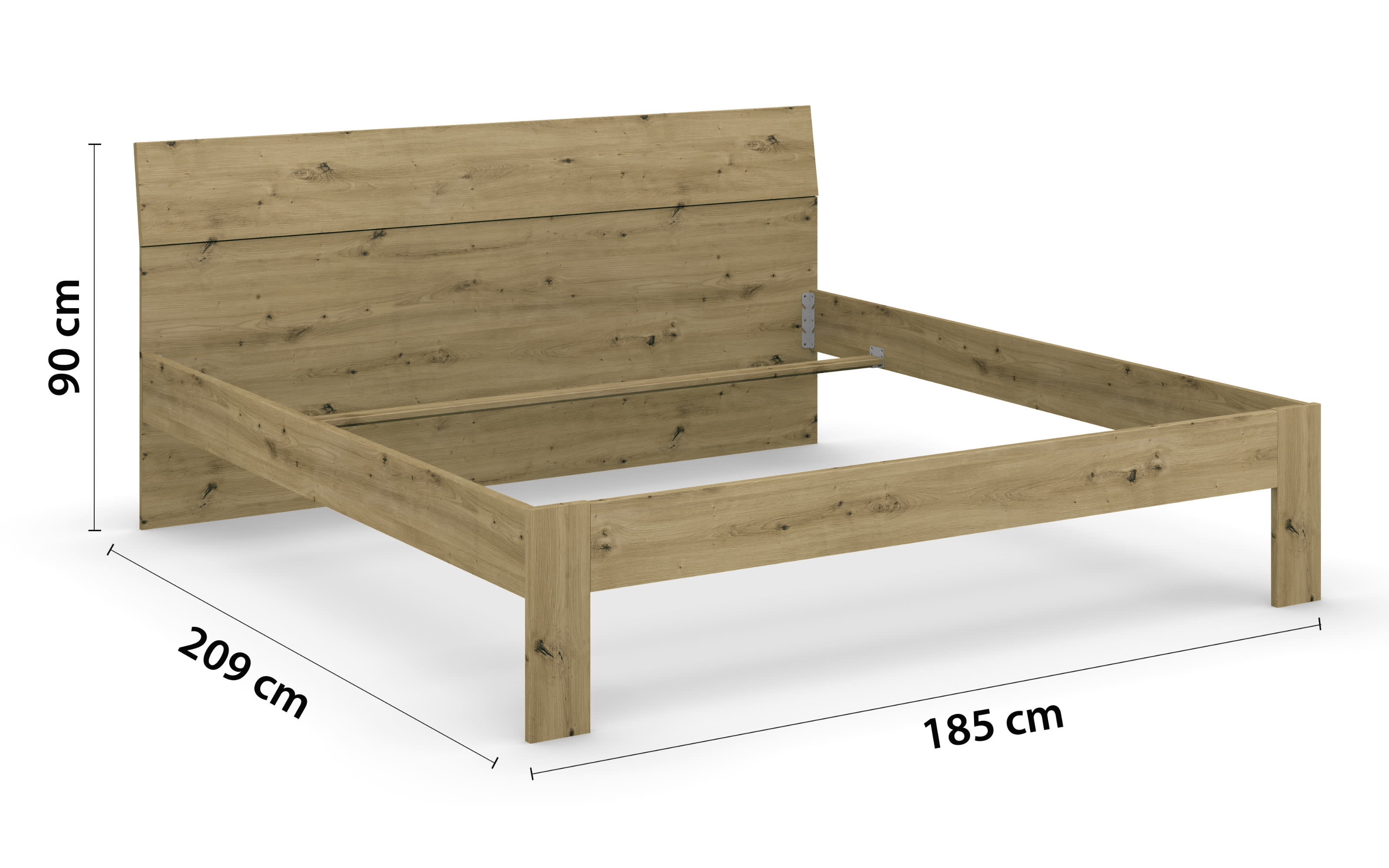Bett 605Y Allrounder, Eiche Artisan Nachbildung, 180 x 200 cm