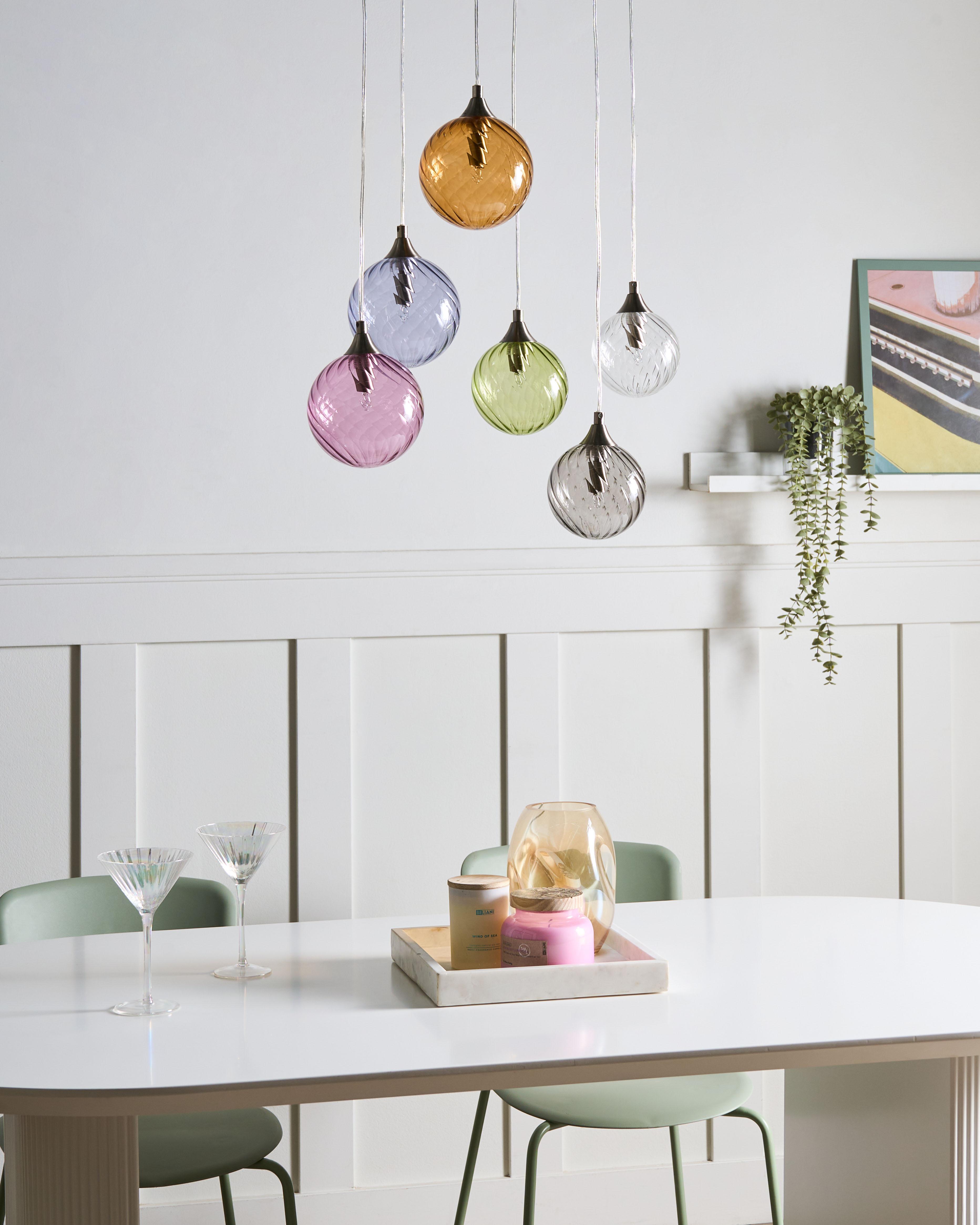 6-lichts hanglamp TUDDI Glas Meerkleurig