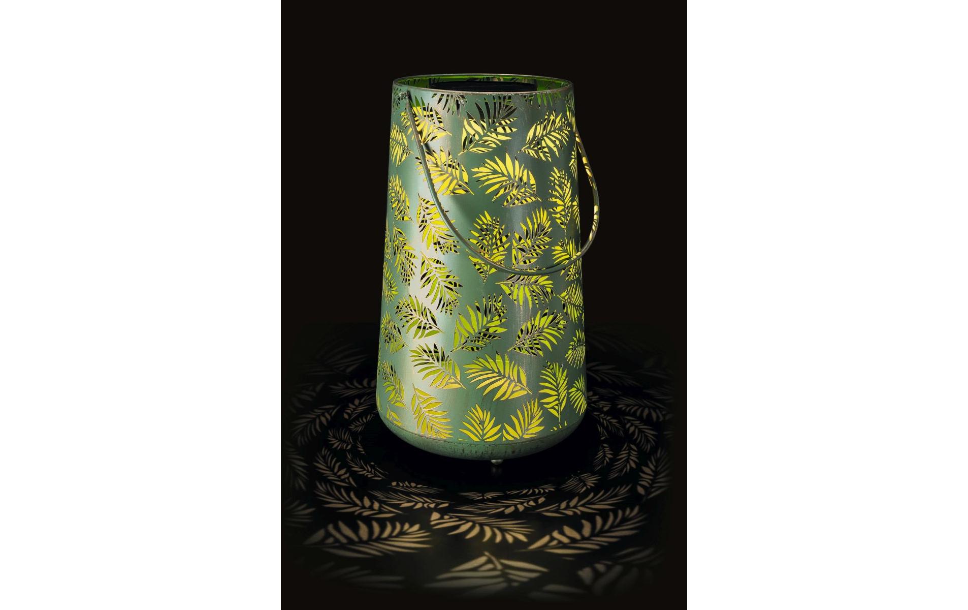Laterne Solar Antic Bamboo, Ø 28 x 46 cm, GrünSolarleuchte zum Aufstellen oder Aufhängen
