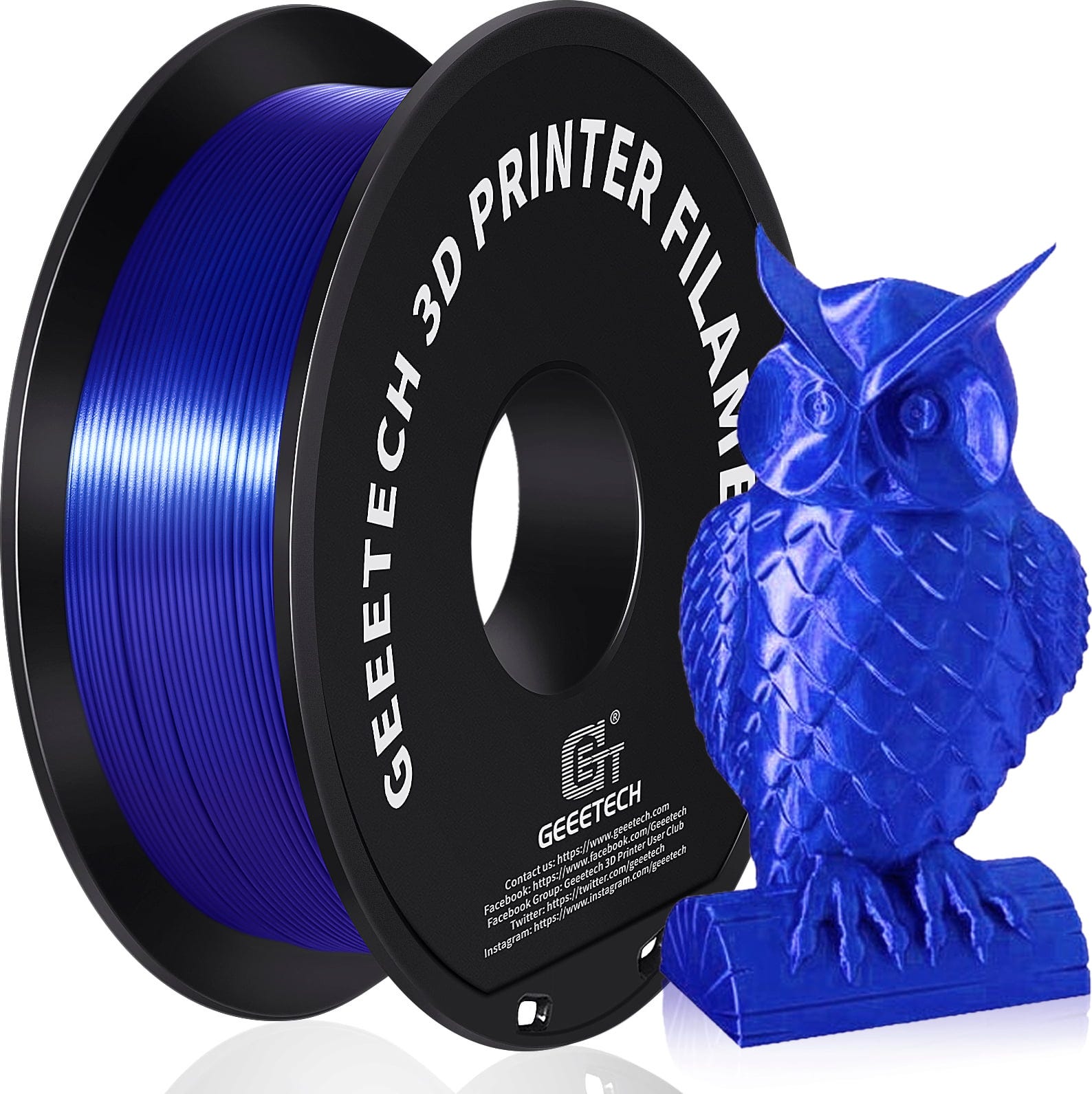 GEEETECH  PLA Silk Royal Blue, 1,75 mm / 1000 g    Einfach zu verarbeitendes Seidenfilament