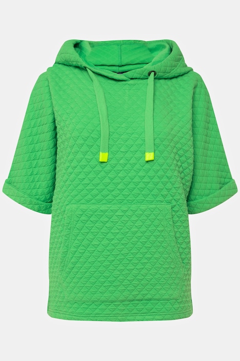 Sweat-Pullunder, Waffel-Jacquard, Kapuze, Kängurutasche, OEKO-TEX