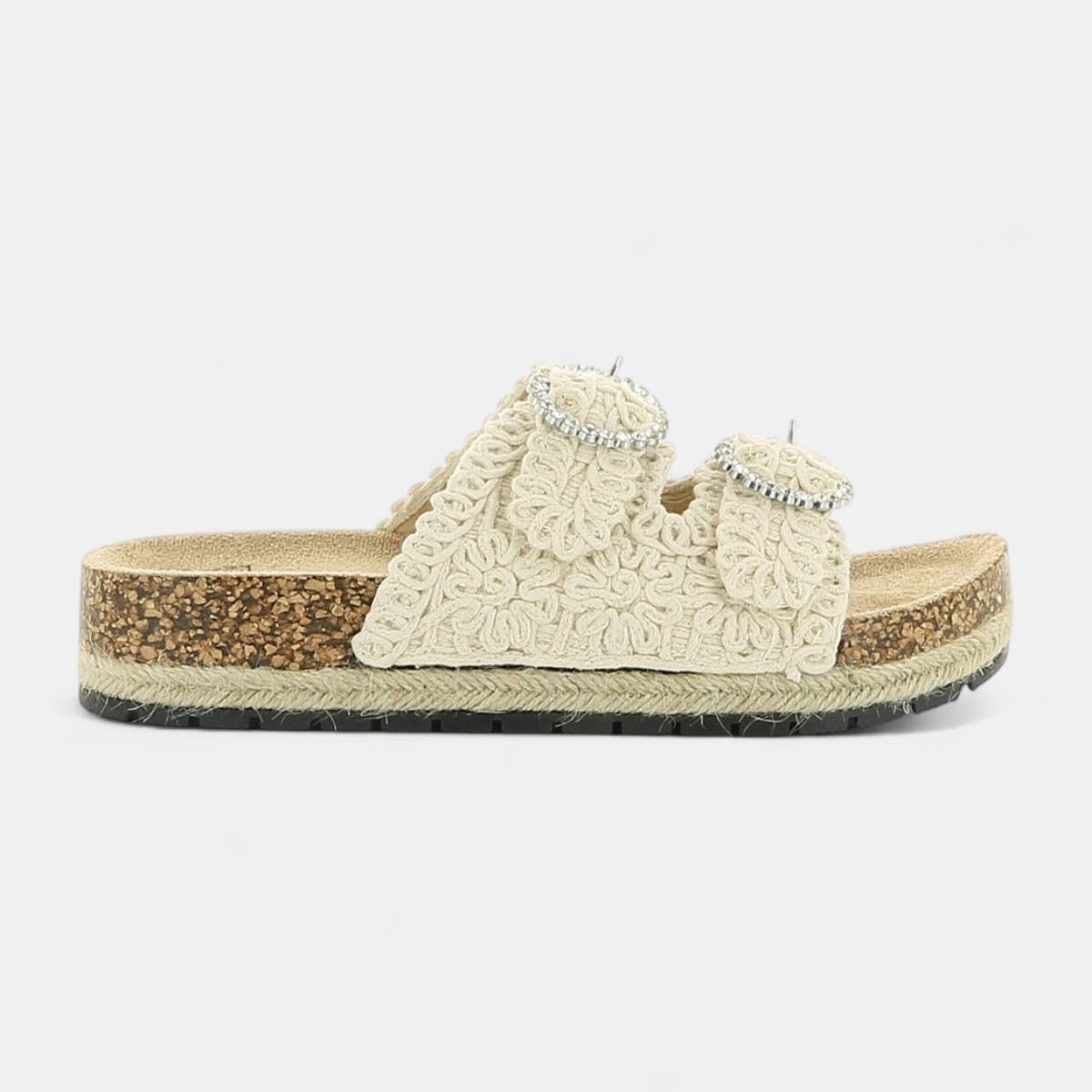 Mules semelle liège Femme beige