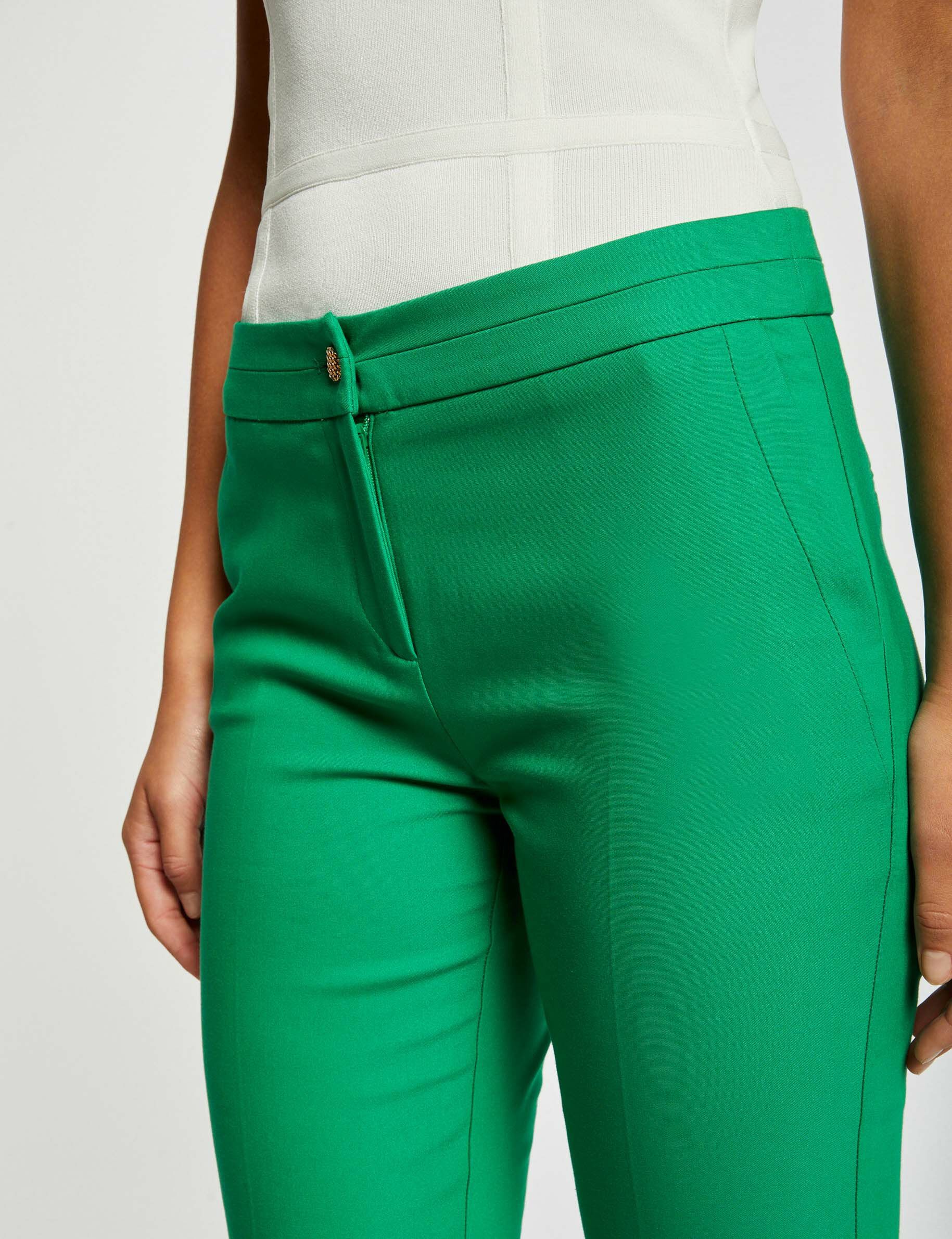 Pantalon city droit 7/8ème vert femme - vert