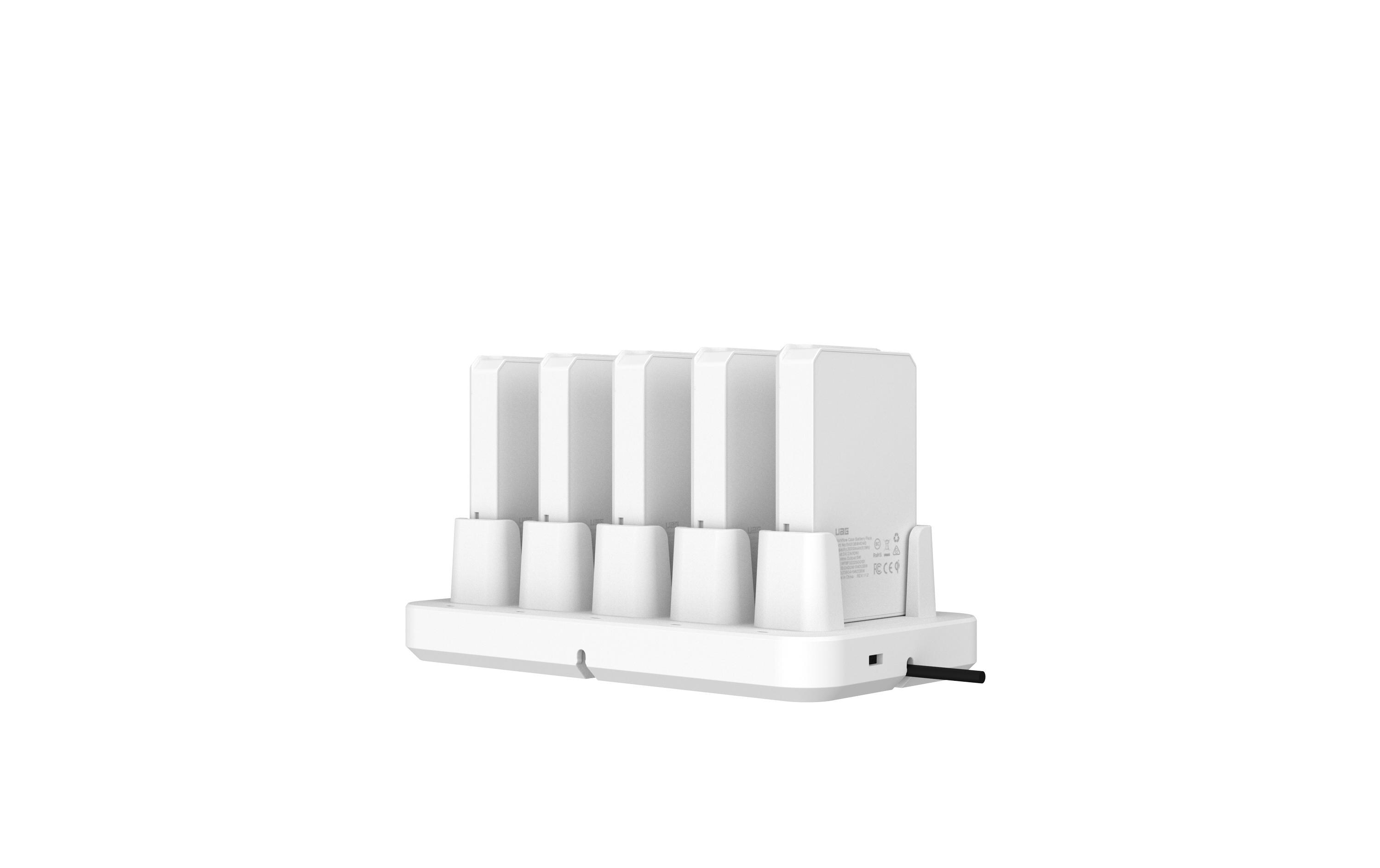 Ladestation Workflow 5 Slot Battery Charger Weiss<br>USB-Ladestation zum Laden von bis zu fünf Geräten