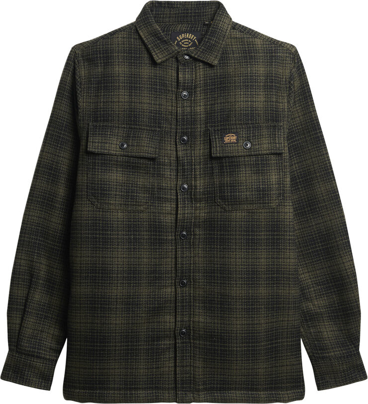 Superdry WOOL MILLER OVERSHIRT Haze ombre olive