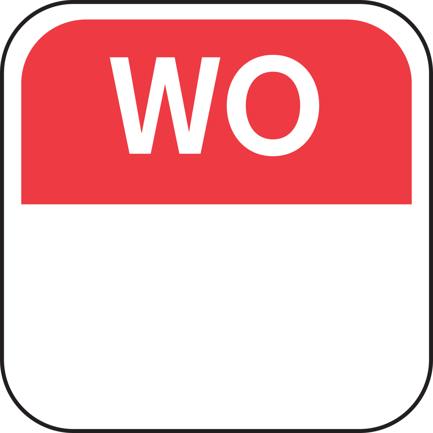 Label, Daglabel wo, papier, 19x19mm, rood