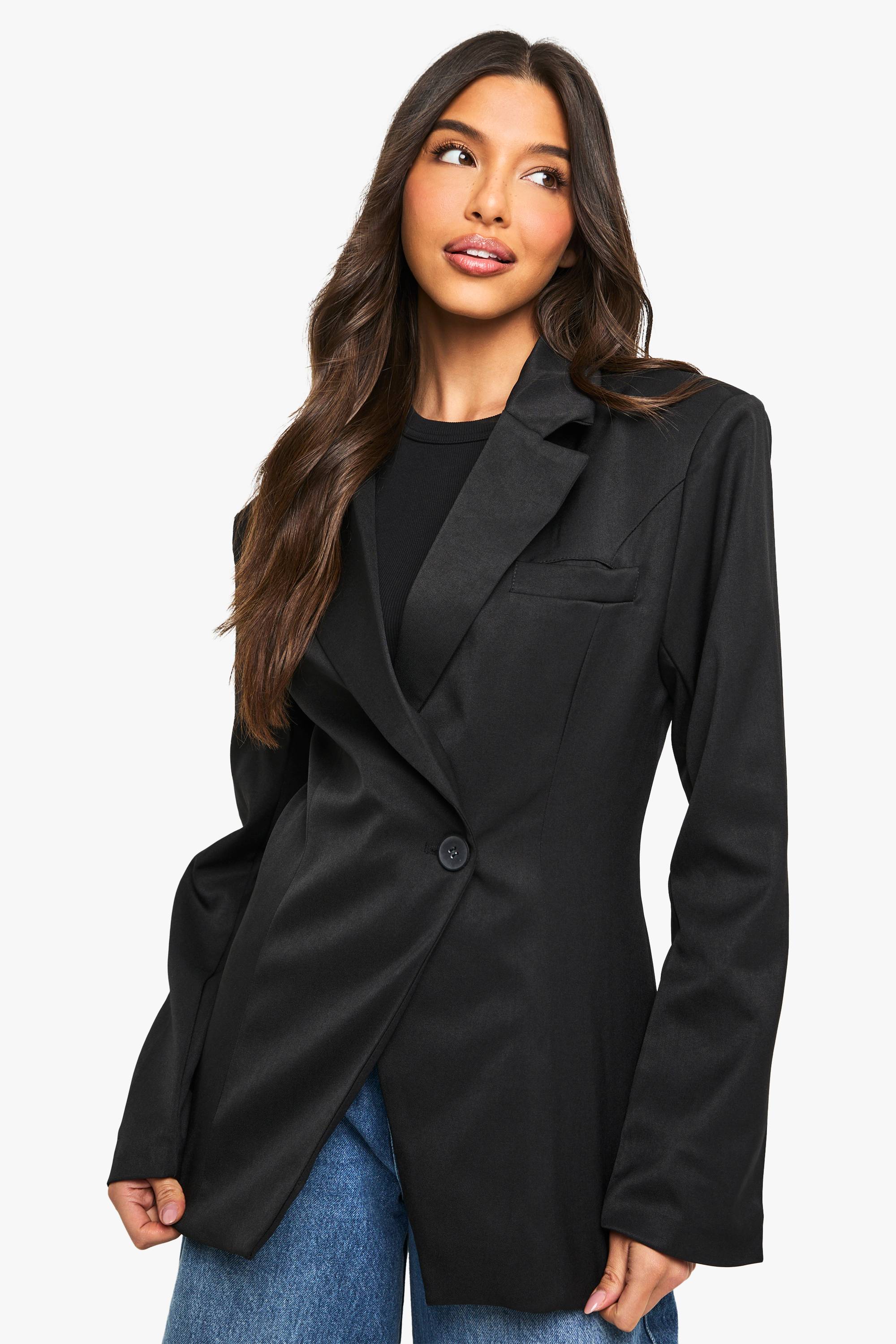 boohoo Blazer tissé sur mesure cintré