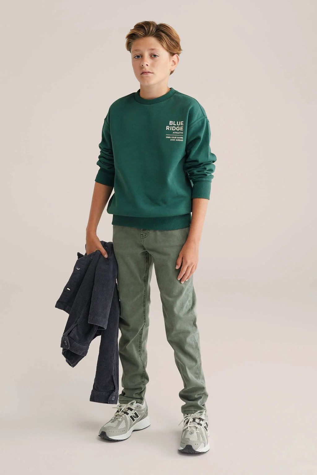 WE Fashion Blue Ridge sweater donkergroen