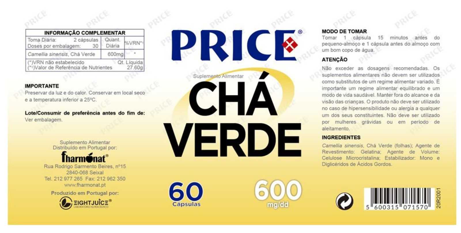 Fharmonat Chá Verde 60 Cápsulas