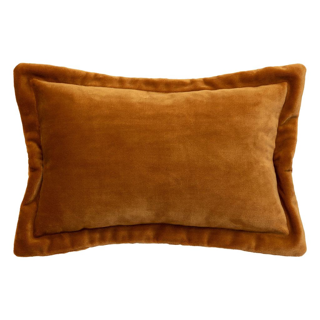 Coussin Cuddly velours ocre 38x58cm