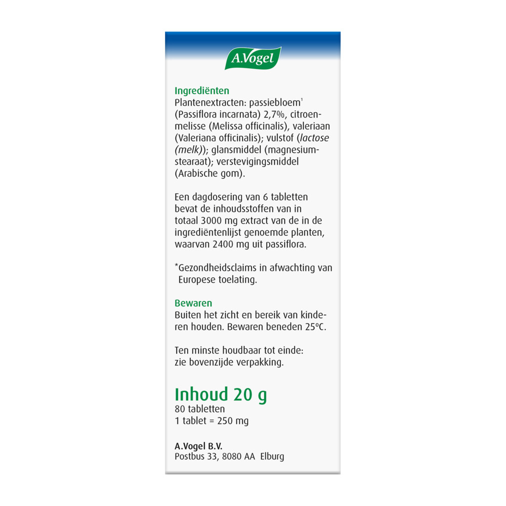 A.Vogel Passiflora Rustgevend 80 tabletten