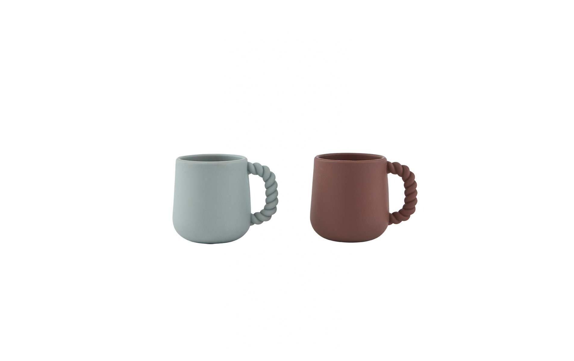 Kindertasse Mellow 2 Stück, Grau/ChokoKinderbecher aus Silikon