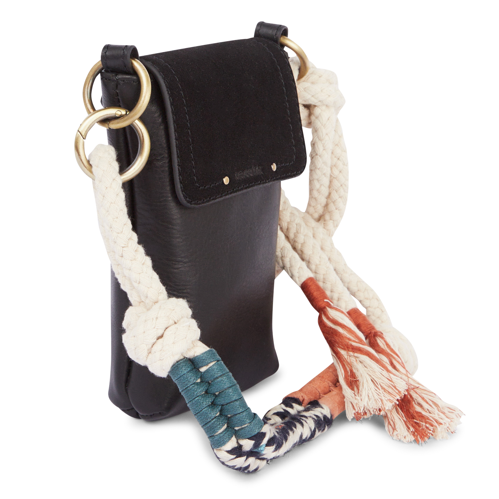 EVALIO - Porte portable en cuir | Noir