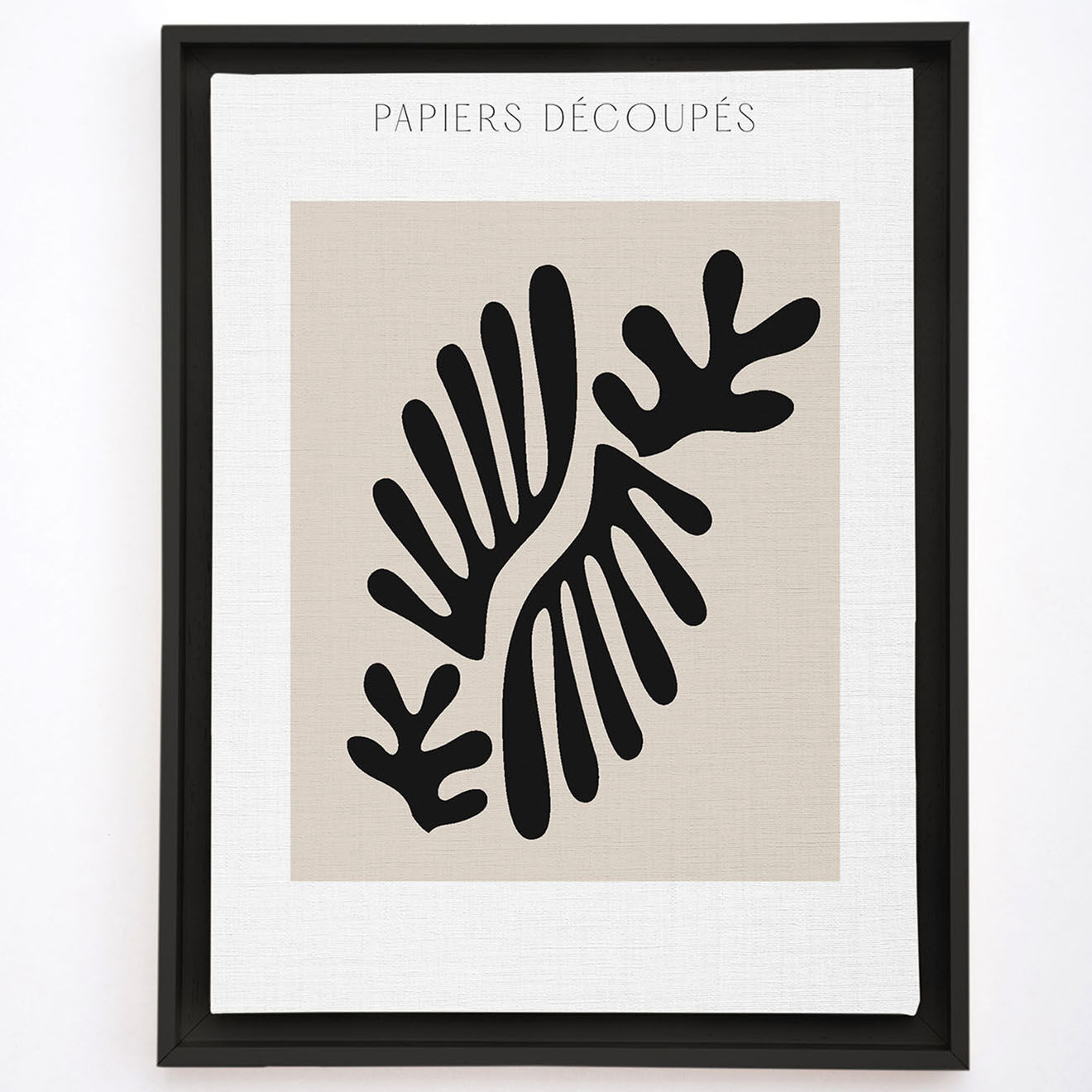 Velvet Atelier Cadre décoratif Corail noir blanc/gris - 60x40 cm