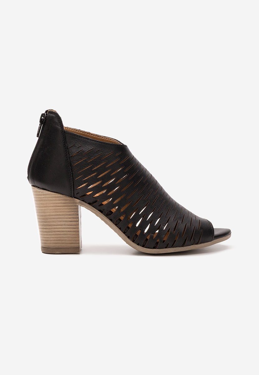 Sandales à talon épais noires Zarata