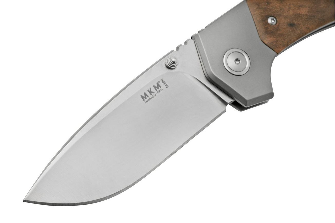 MKM Hero Stonewashed, Walnut Wood, Titanium Bolsters, zakmes