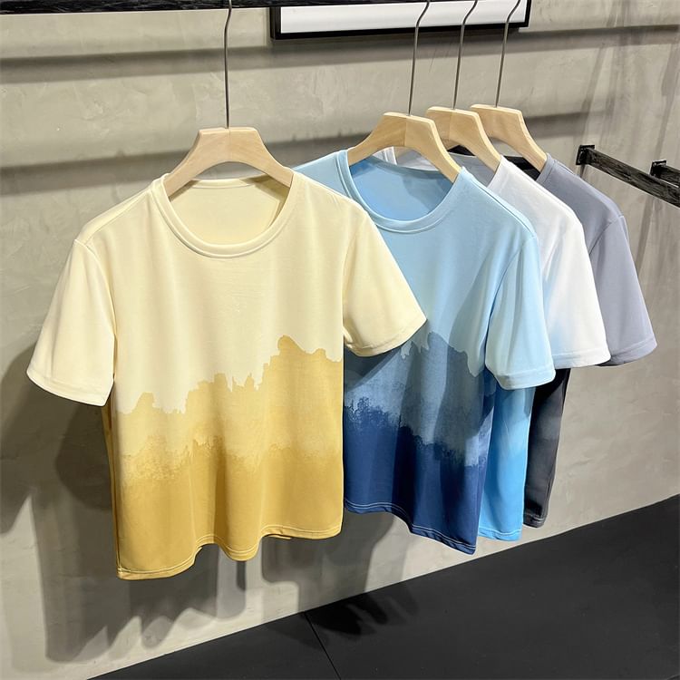 Whyessa - T-shirt met korte mouwen, ronde hals en kleurverloop