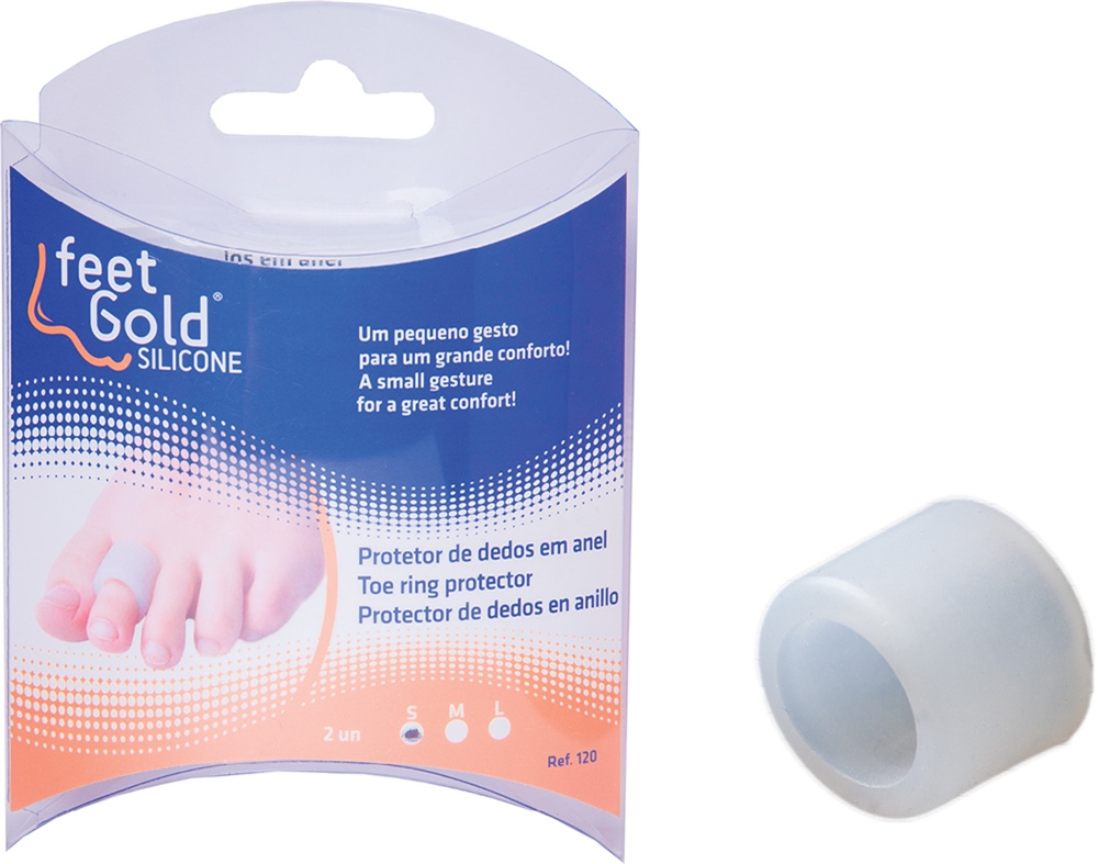 PROTETOR FEET GOLD DE DEDOS EM ANEL TAMANHO S 2UN