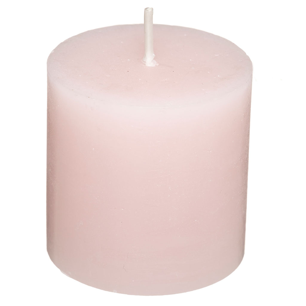Lot de 4 bougies votives rustique roses D 4.5x4cm
