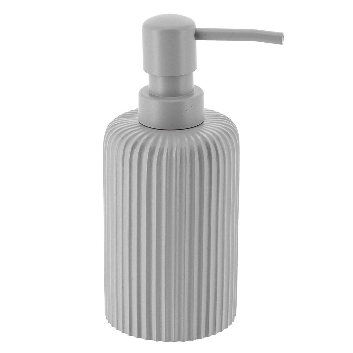 DISTRIBUTEUR A SAVON ARRONDI STRIE 230ML GRIS CLAIR