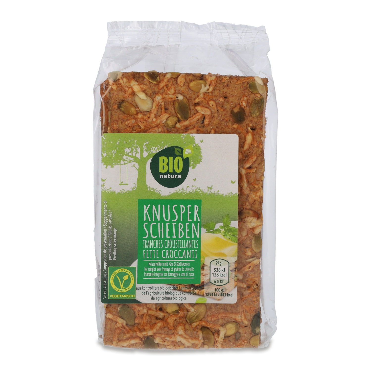 BIO NATURA BIO-Gourmet Knusperscheiben, Käse & Kürbiskerne 200 g